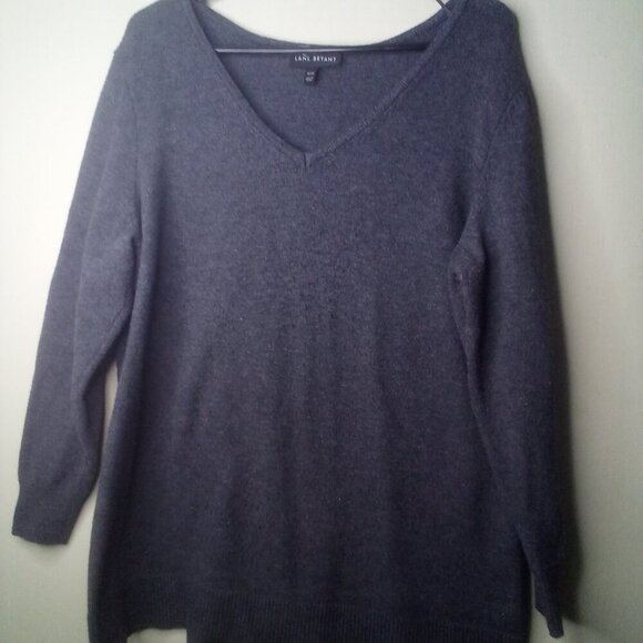 Lane Bryant Sweater Pullover 18 20 Women Long Sleeve V-Neck Gray - Picture 15 of 16